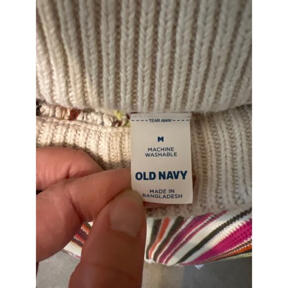 Old Navy Knit Open Stitch Midi Skirt Striped Pink Brown White Womens Size Medium - Picture 6 of 7